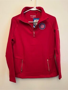 Columbia Golf Chicago Cubs Red Quarter-Zip Pullover